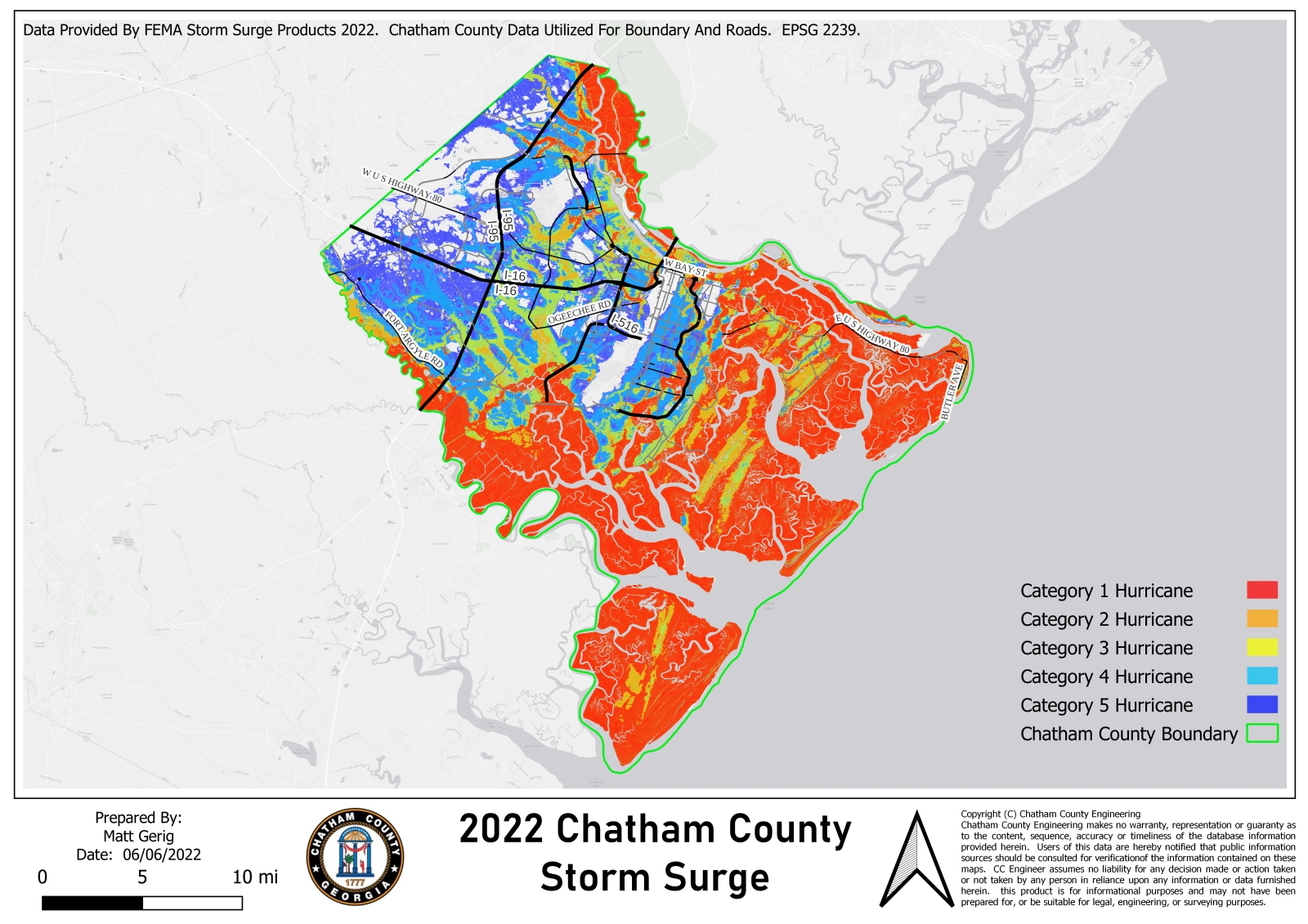 Chatham County Storm Surge Map