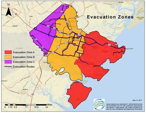 Chatham County Evacuation Zone